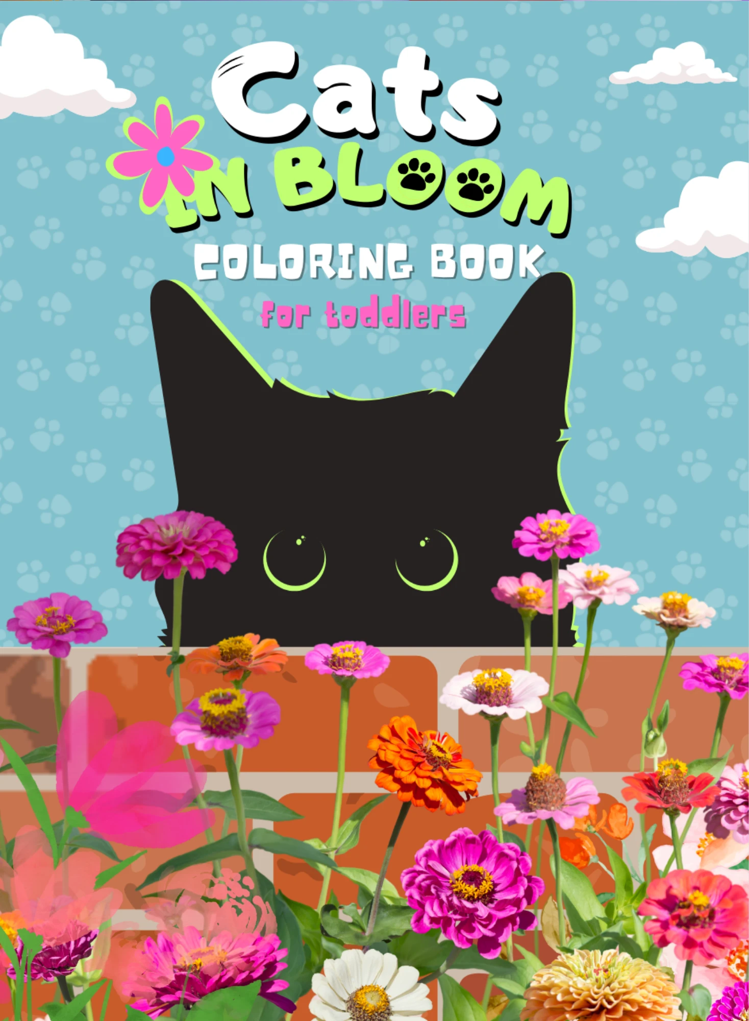 Cats In Bloom Coloring Book