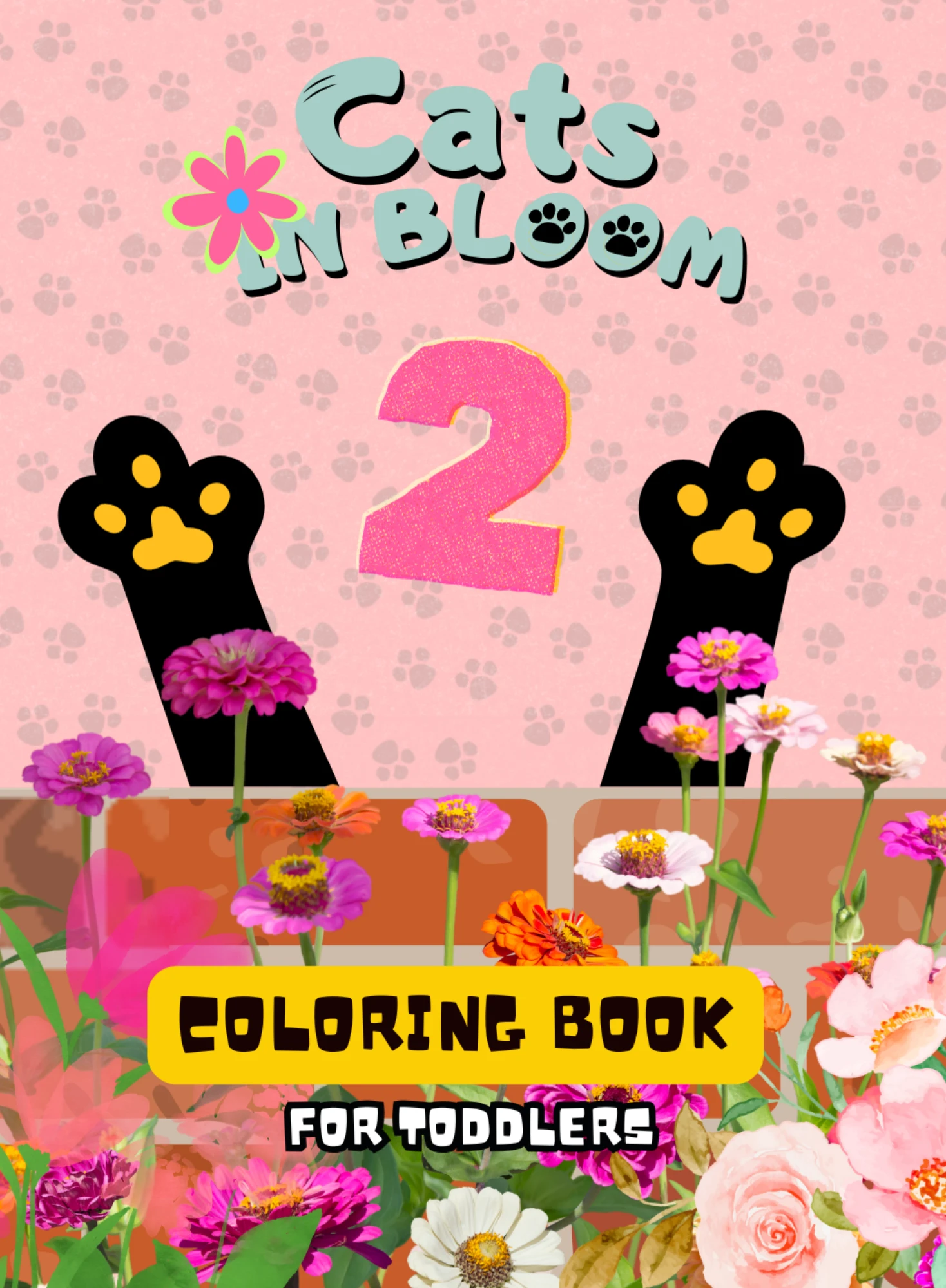 Cats In Bloom Coloring Book